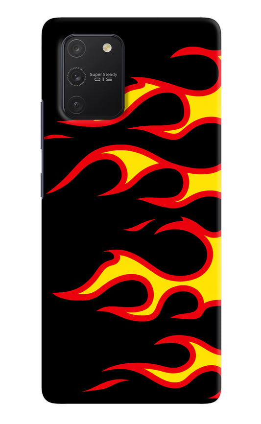 Side Sweep Flames Samsung S10 Lite Hard Case Back Cover by Casekaro