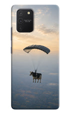 Skydiving Cow Samsung S10 Lite Hard Case Back Cover by Casekaro