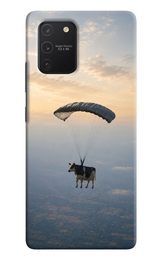 Skydiving Cow Samsung S10 Lite Hard Case Back Cover by Casekaro