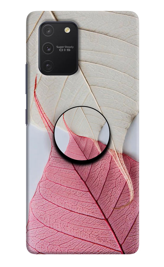 White Pink Leaf Samsung S10 Lite Pop Case by Casekaro