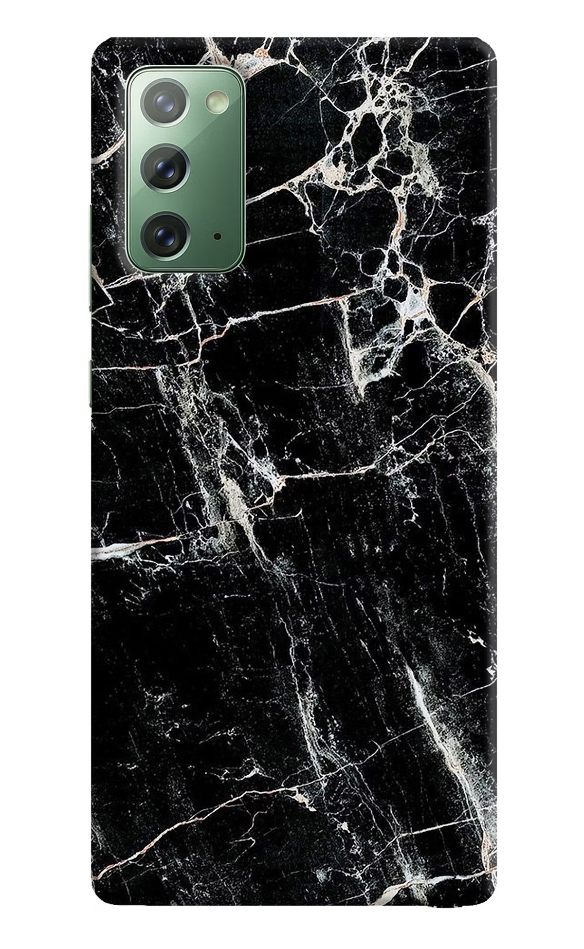 Black Marble Texture Samsung Note 20 Hard Case Back Cover by Casekaro