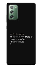 Life Motto Code Samsung Note 20 Hard Case Back Cover by Casekaro