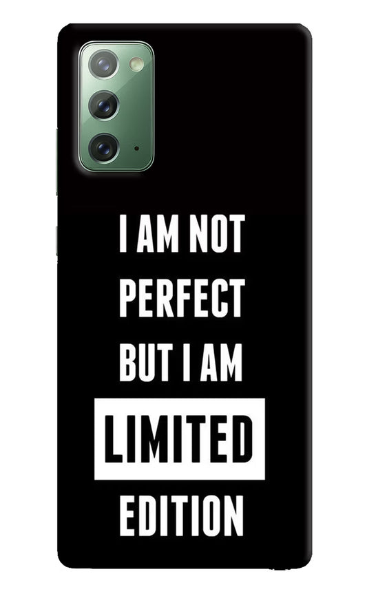 I Am Not Perfect But I Am Limited Edition Samsung Note 20 Hard Case Back Cover by Casekaro