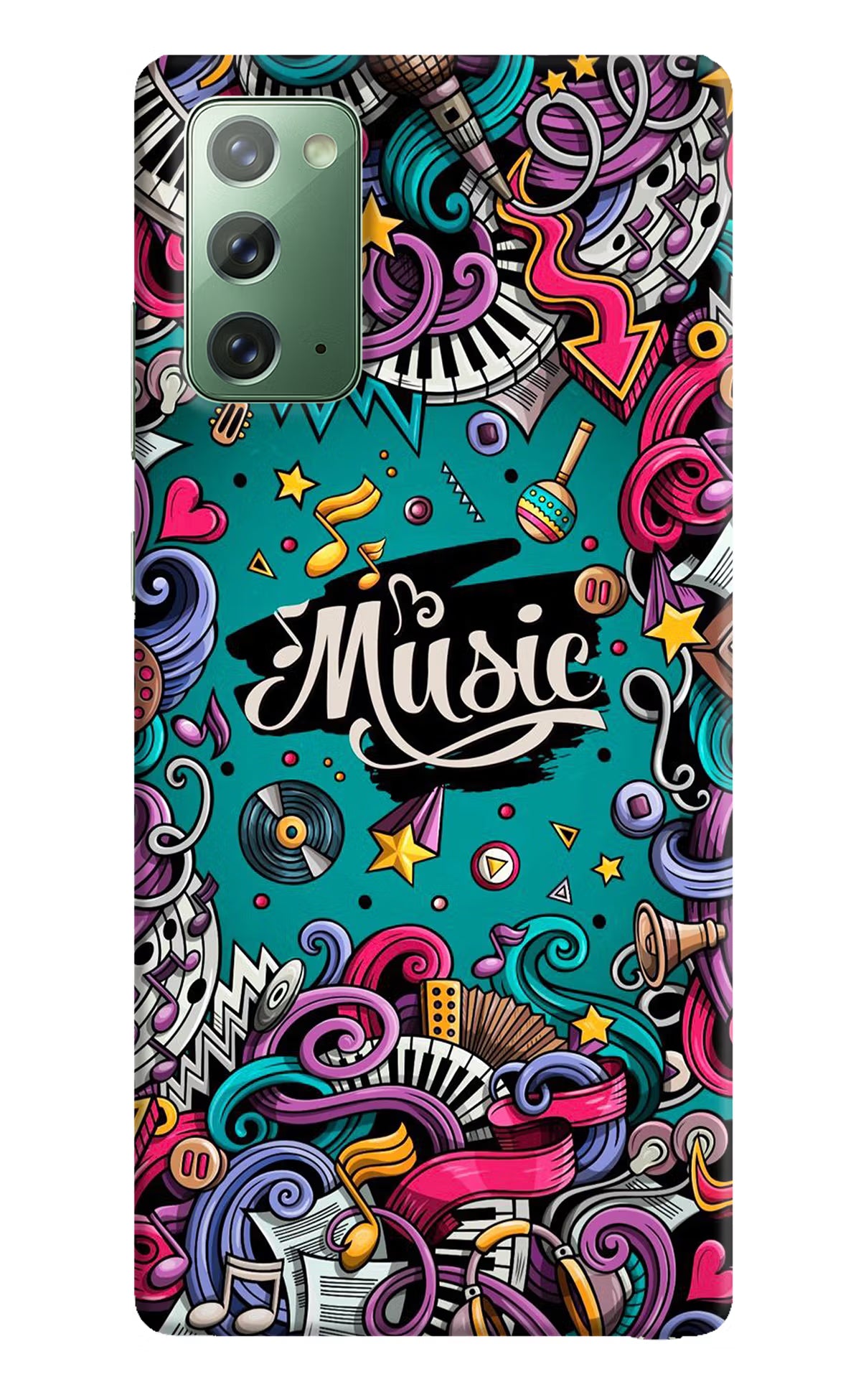 Music Graffiti Samsung Note 20 Hard Case Back Cover by Casekaro