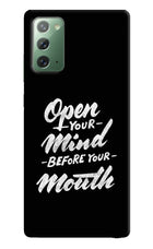 Open Your Mind Before Your Mouth Samsung Note 20 Hard Case Back Cover by Casekaro