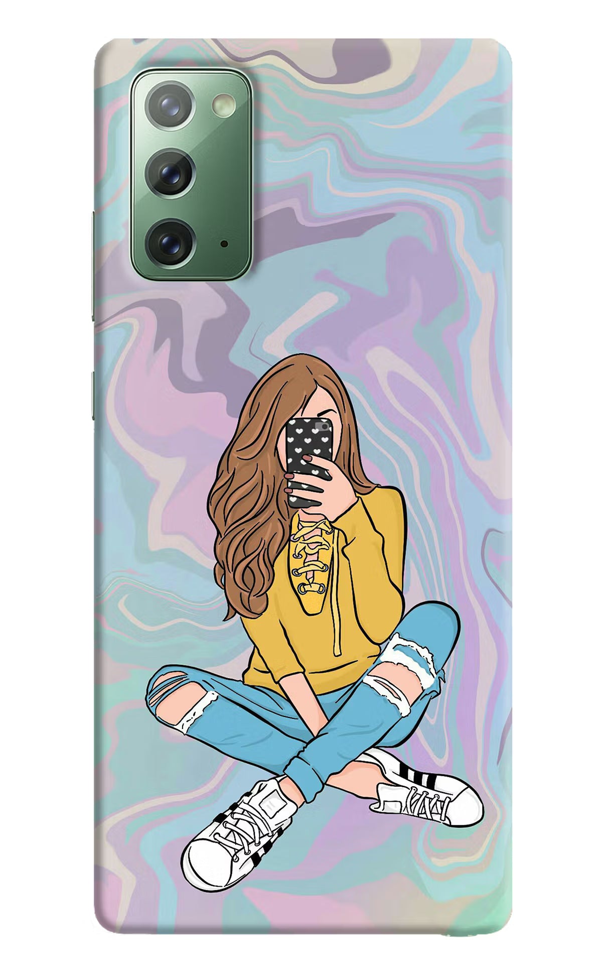 Selfie Girl Samsung Note 20 Hard Case Back Cover by Casekaro