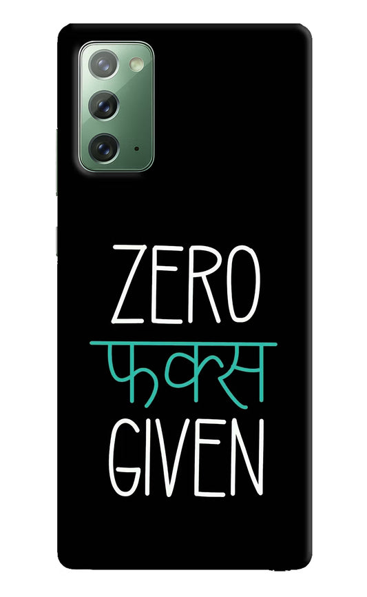 Zero Fucks Given Samsung Note 20 Hard Case Back Cover by Casekaro
