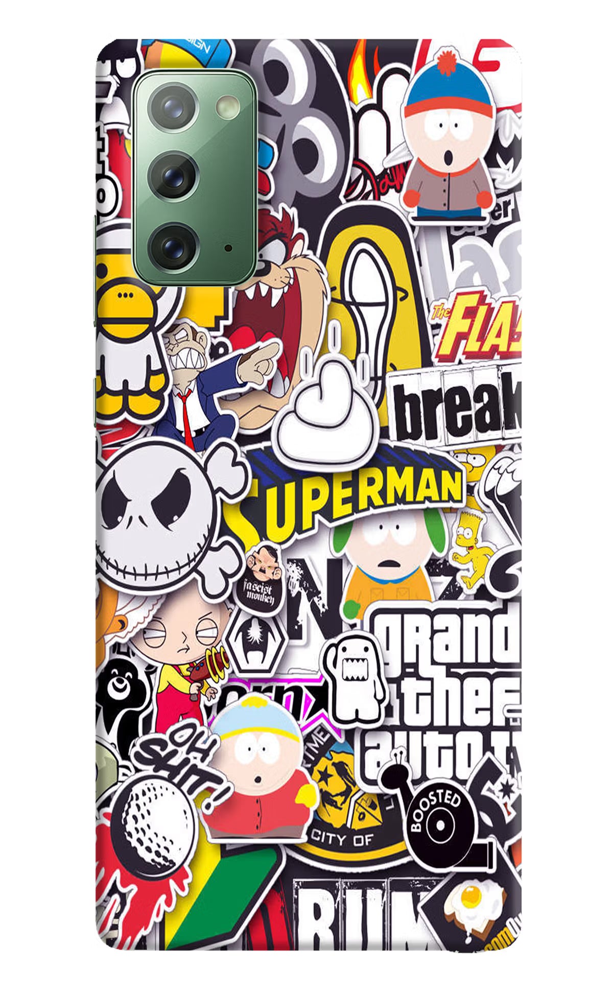 Sticker Bomb Samsung Note 20 Hard Case Back Cover by Casekaro
