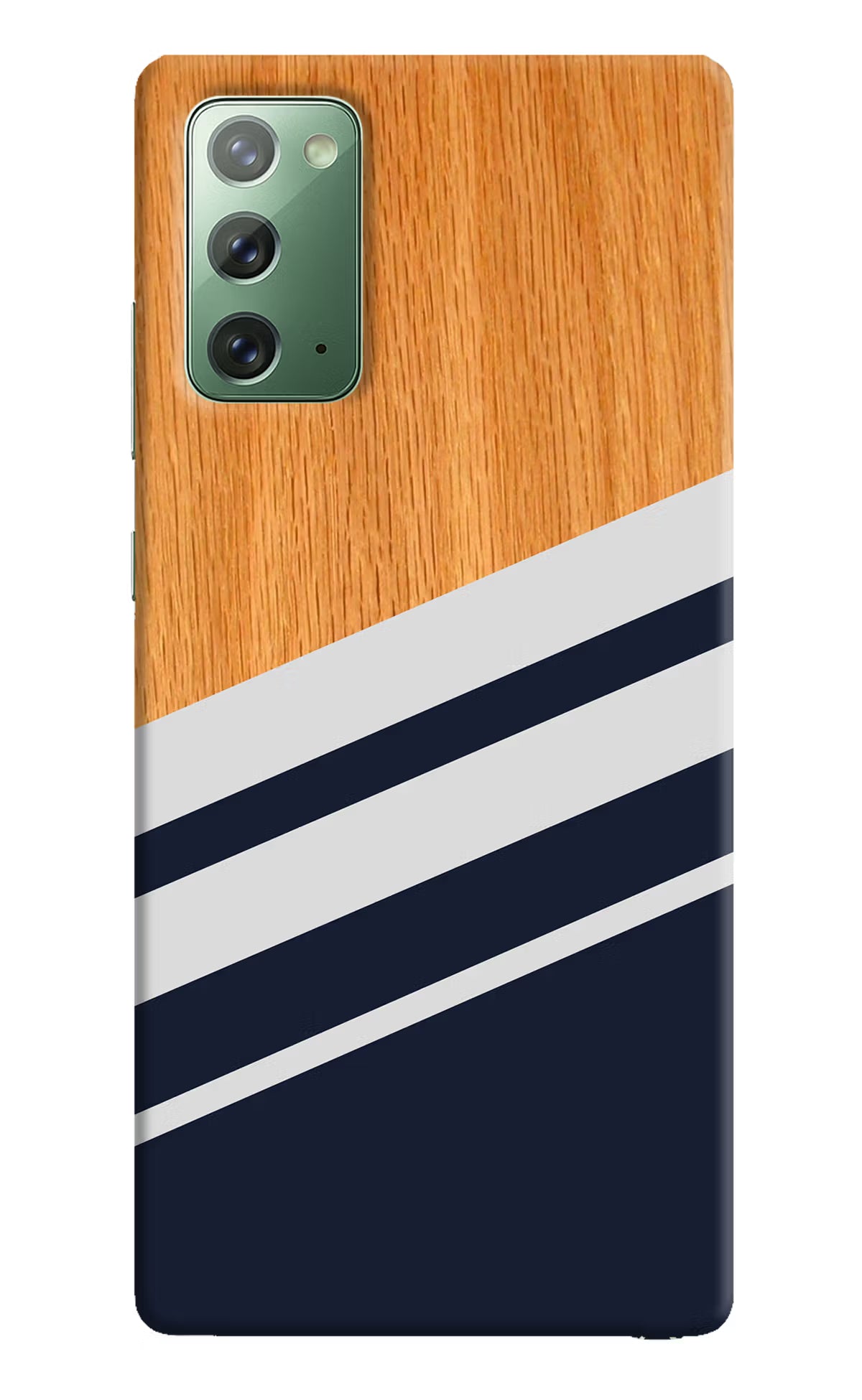 Blue and white wooden Samsung Note 20 Hard Case Back Cover by Casekaro