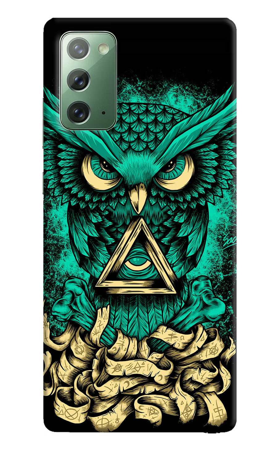 Green Owl Samsung Note 20 Back Cover, Hard case
