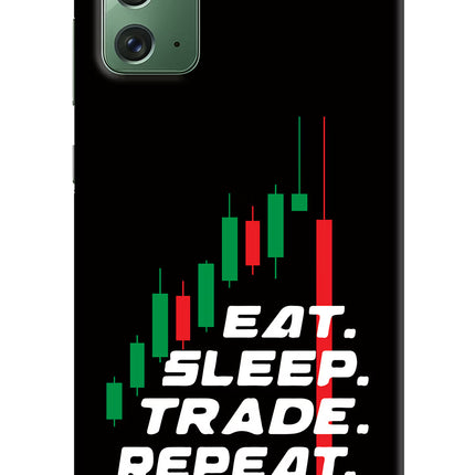 Eat Sleep Trade Repeat Samsung Note 20 Hard Case Back Cover by Casekaro