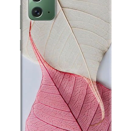 White Pink Leaf Samsung Note 20 Hard Case Back Cover by Casekaro