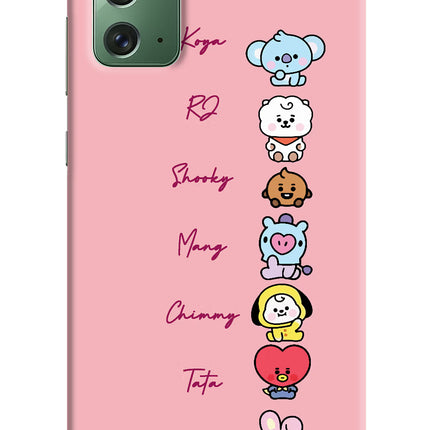 BTS names Samsung Note 20 Hard Case Back Cover by Casekaro