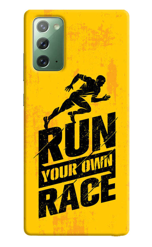 Run Your Own Race Samsung Note 20 Hard Case Back Cover by Casekaro