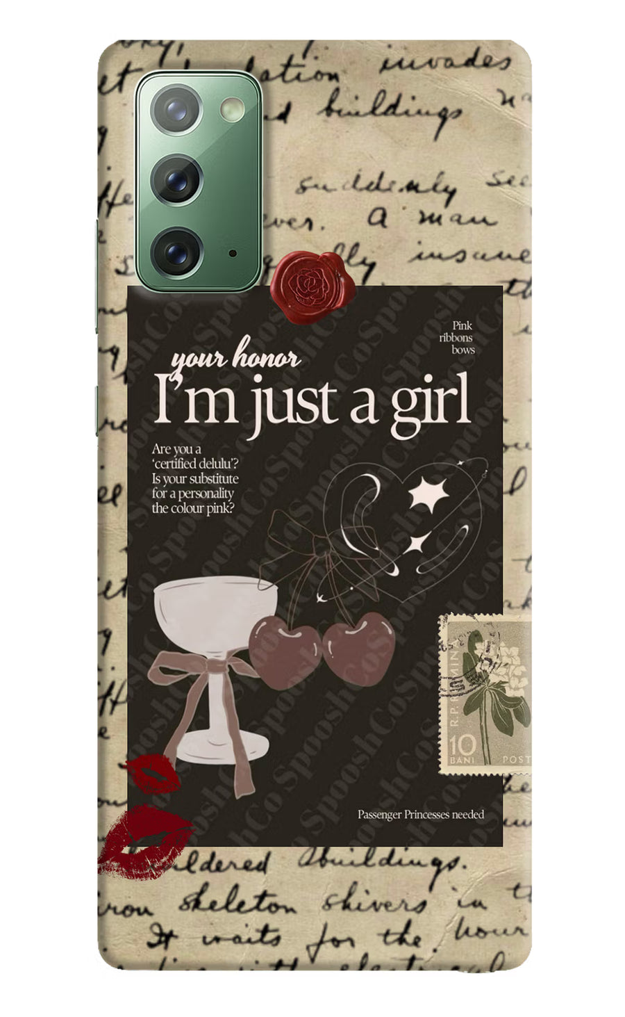 I am just a girl Samsung Note 20 Back Cover, Hard case