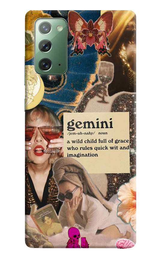 Gemini Zodiac Samsung Note 20 Hard Case Back Cover by Casekaro