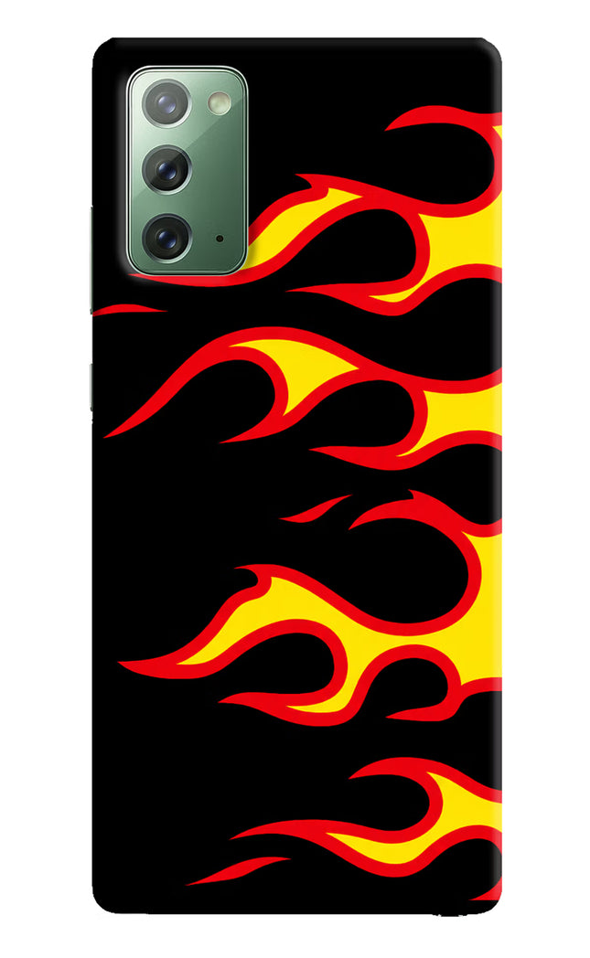 Side Sweep Flames Samsung Note 20 Hard Case Back Cover by Casekaro