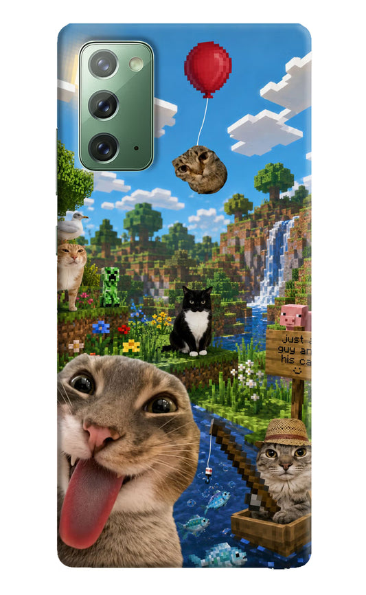 Minecraft Cat Chaos Samsung Note 20 Hard Case Back Cover by Casekaro