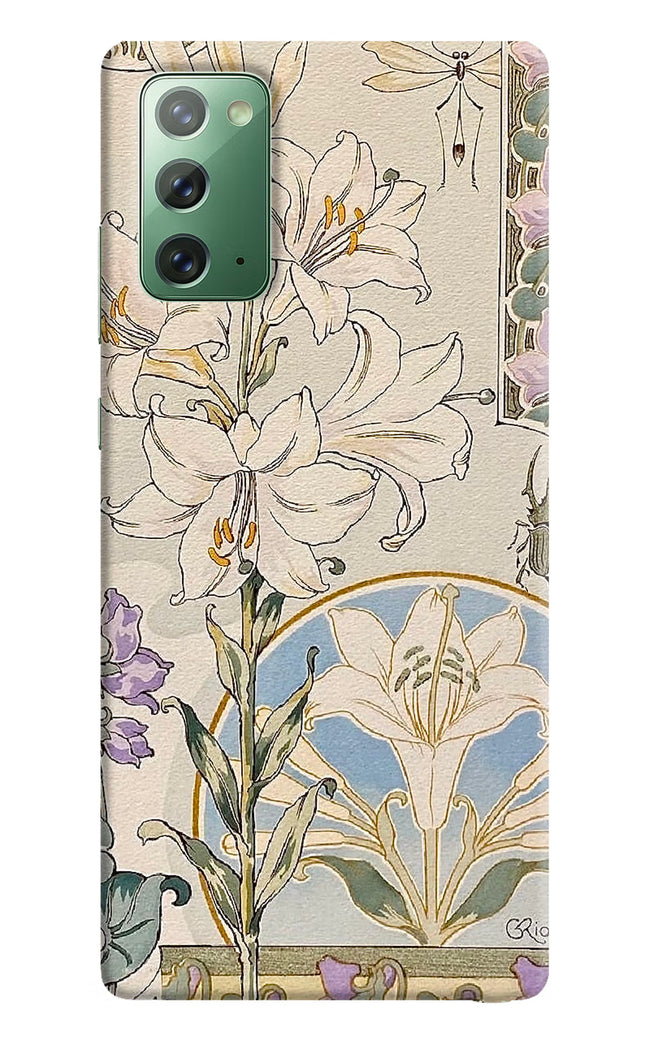 White Lily Samsung Note 20 Hard Case Back Cover by Casekaro