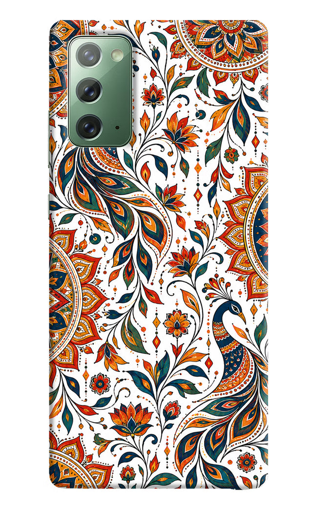 White Mayura Samsung Note 20 Hard Case Back Cover by Casekaro