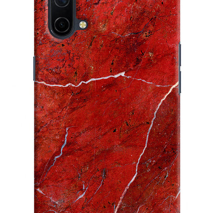 Red Marble Design Oneplus Nord CE 5G Hard Case Back Cover by Casekaro