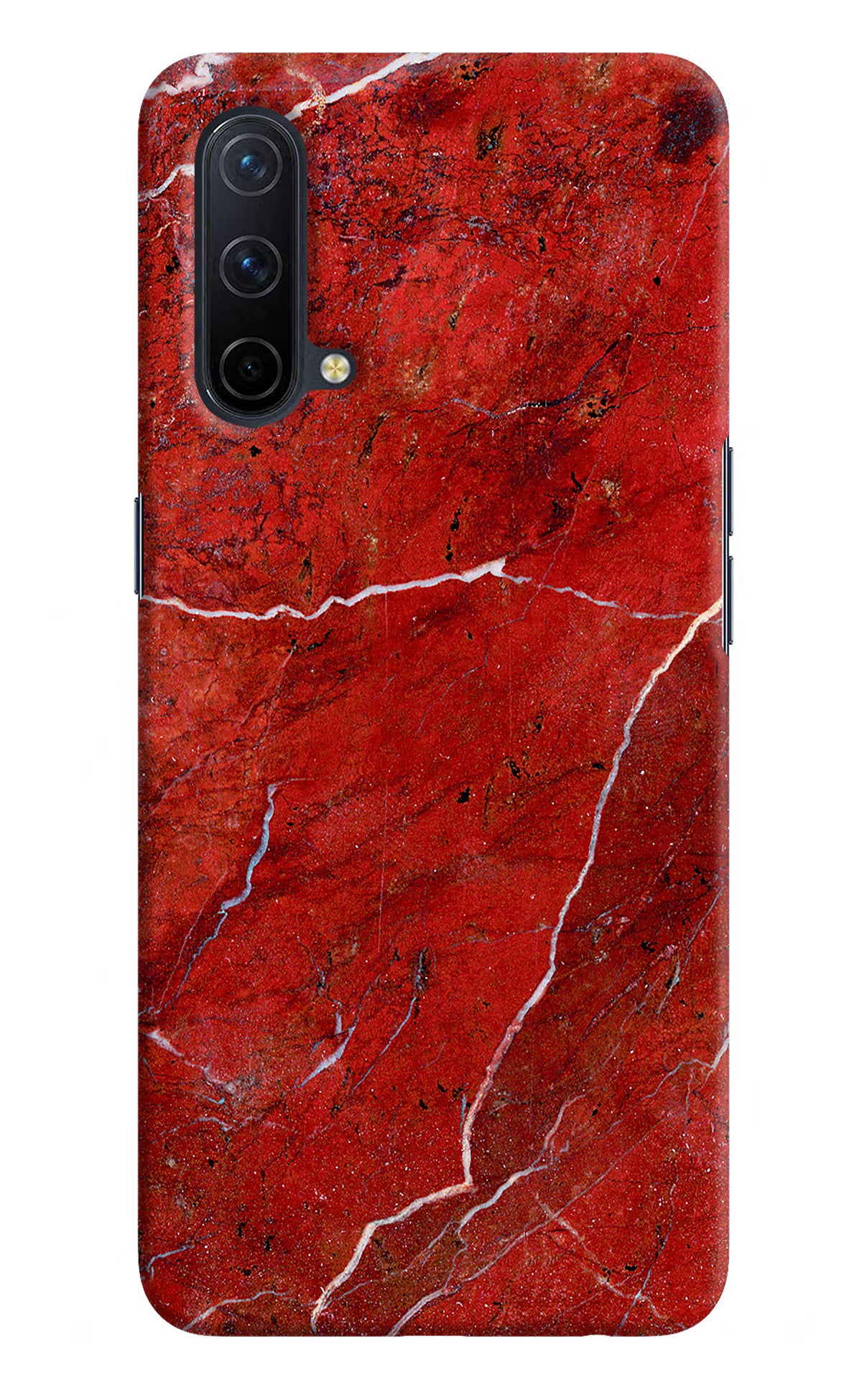 Red Marble Design Oneplus Nord CE 5G Hard Case Back Cover by Casekaro