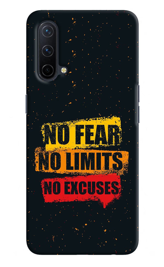 No Fear No Limits No Excuse Oneplus Nord CE 5G Hard Case Back Cover by Casekaro