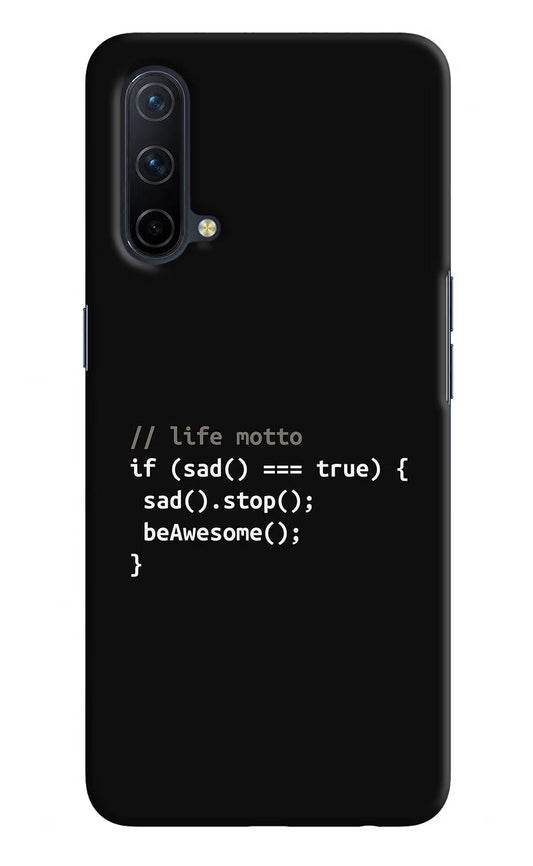 Life Motto Code Oneplus Nord CE 5G Hard Case Back Cover by Casekaro