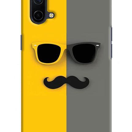 Sunglasses with Mustache Oneplus Nord CE 5G Hard Case Back Cover by Casekaro
