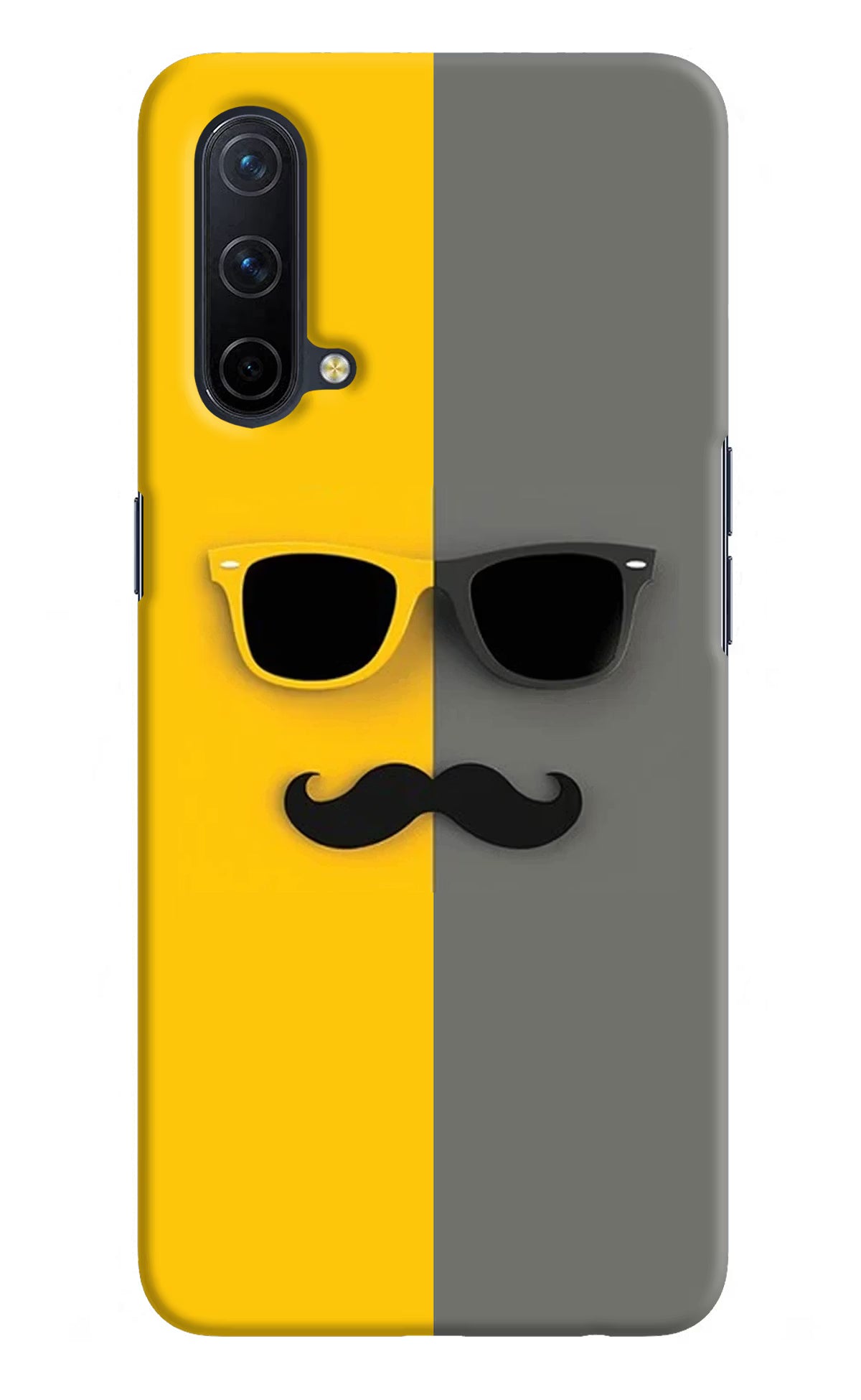 Sunglasses with Mustache Oneplus Nord CE 5G Hard Case Back Cover by Casekaro