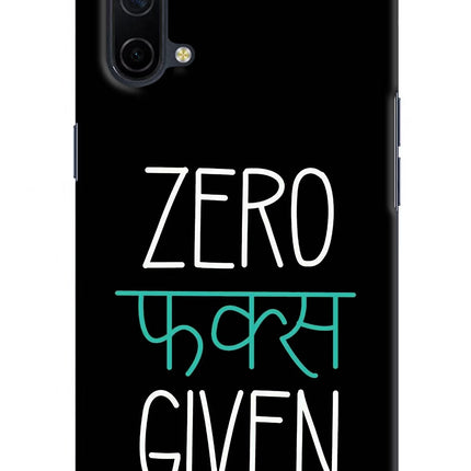 Zero Fucks Given Oneplus Nord CE 5G Hard Case Back Cover by Casekaro