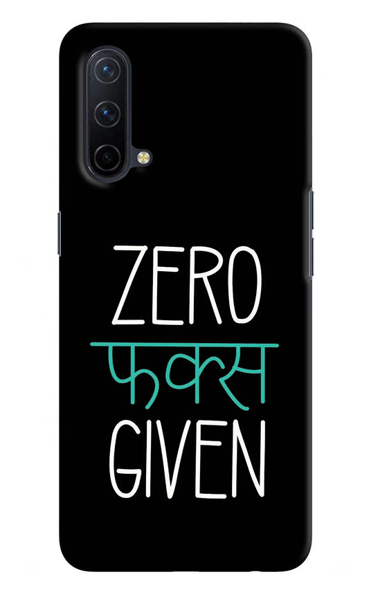 Zero Fucks Given Oneplus Nord CE 5G Hard Case Back Cover by Casekaro