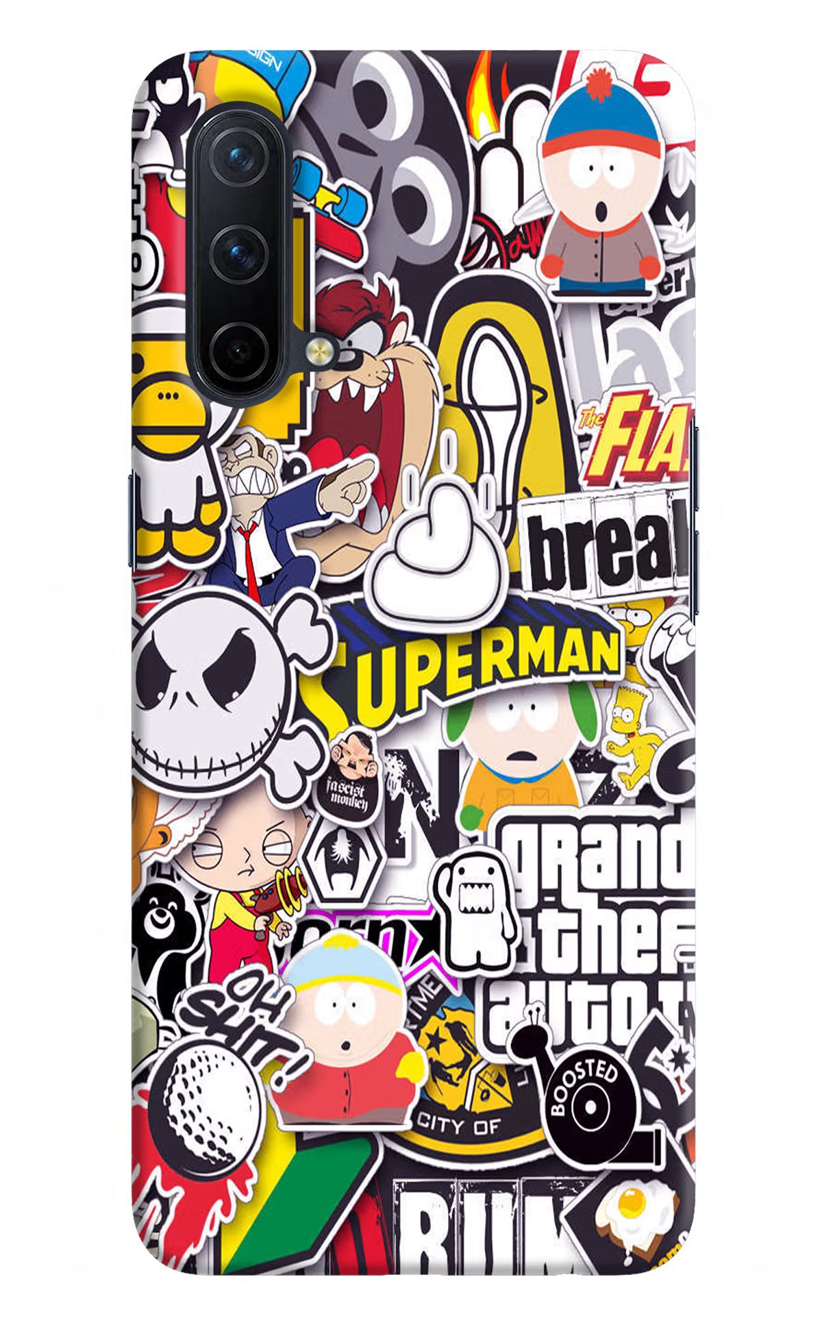 Sticker Bomb Oneplus Nord CE 5G Hard Case Back Cover by Casekaro