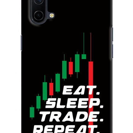 Eat Sleep Trade Repeat Oneplus Nord CE 5G Hard Case Back Cover by Casekaro
