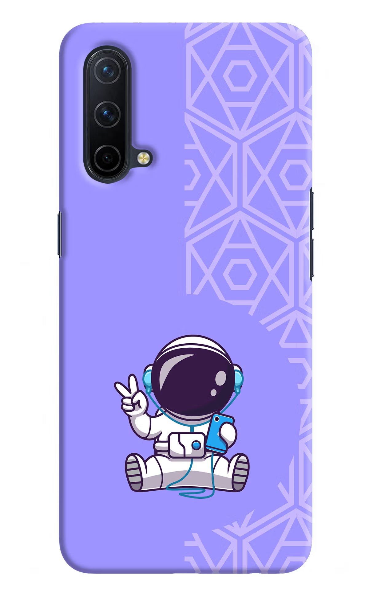 Cute Astronaut Chilling Oneplus Nord CE 5G Hard Case Back Cover by Casekaro