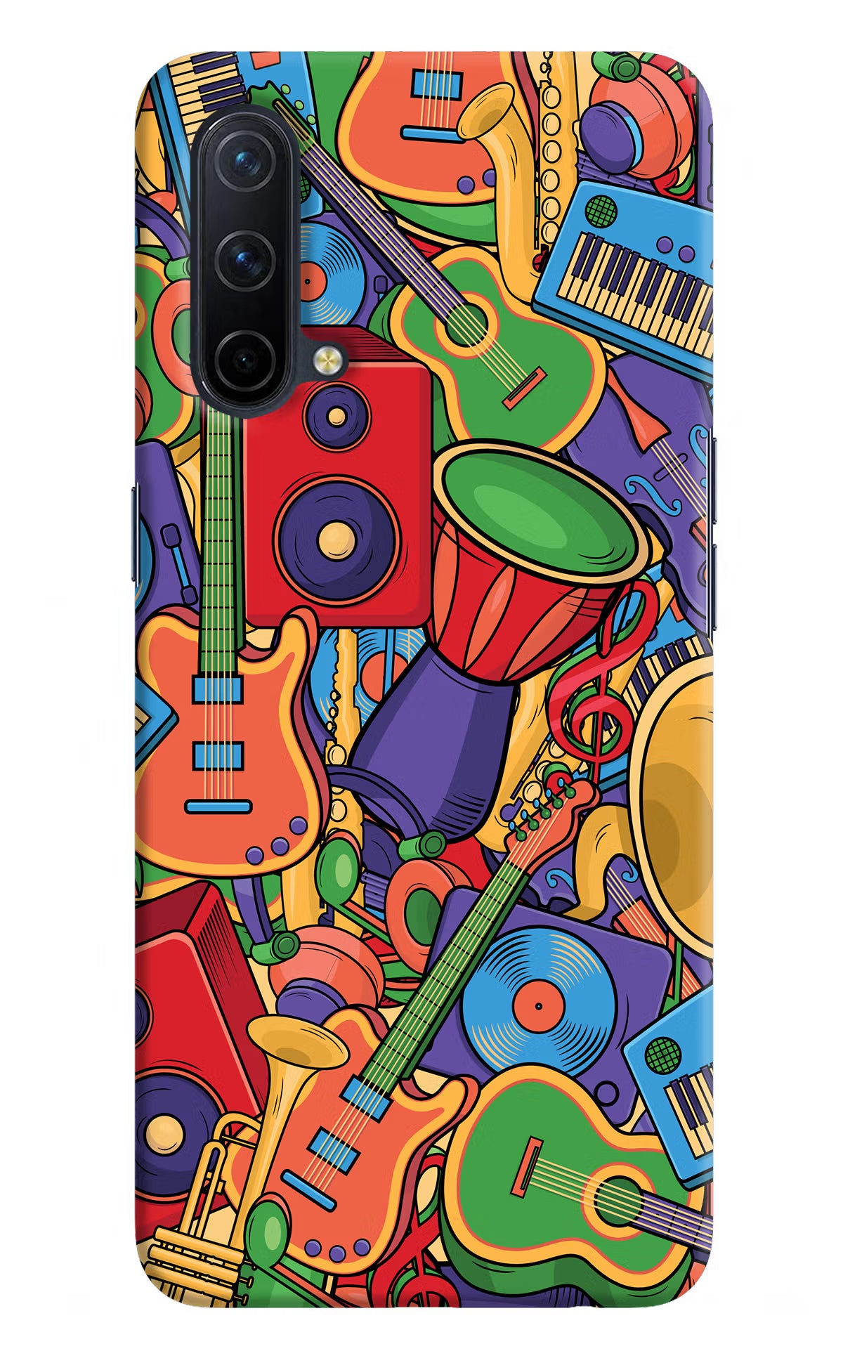 Music Instrument Doodle Oneplus Nord CE 5G Hard Case Back Cover by Casekaro
