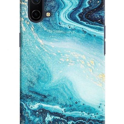 Blue Glitter Marble Oneplus Nord CE 5G Hard Case Back Cover by Casekaro