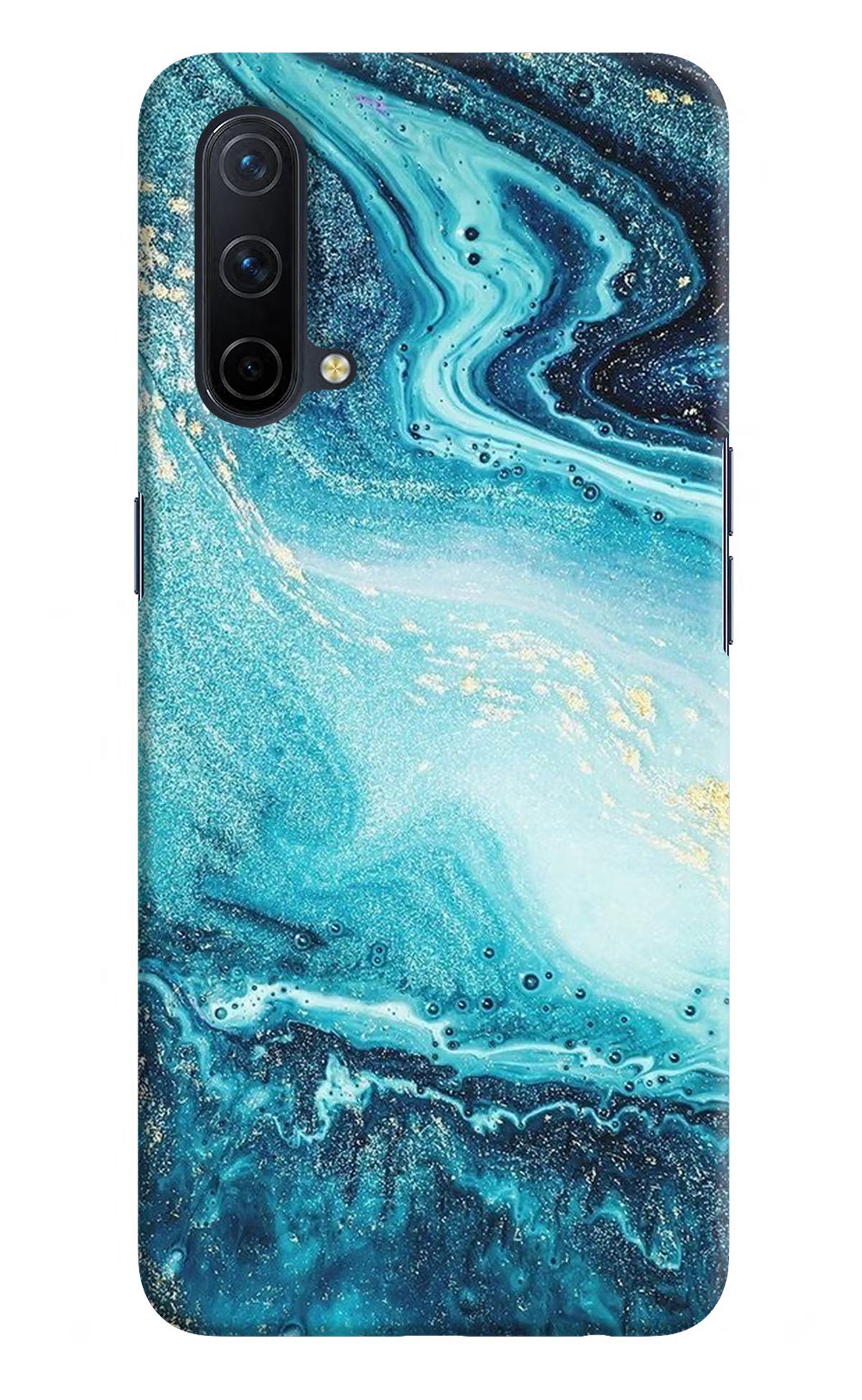 Blue Glitter Marble Oneplus Nord CE 5G Hard Case Back Cover by Casekaro