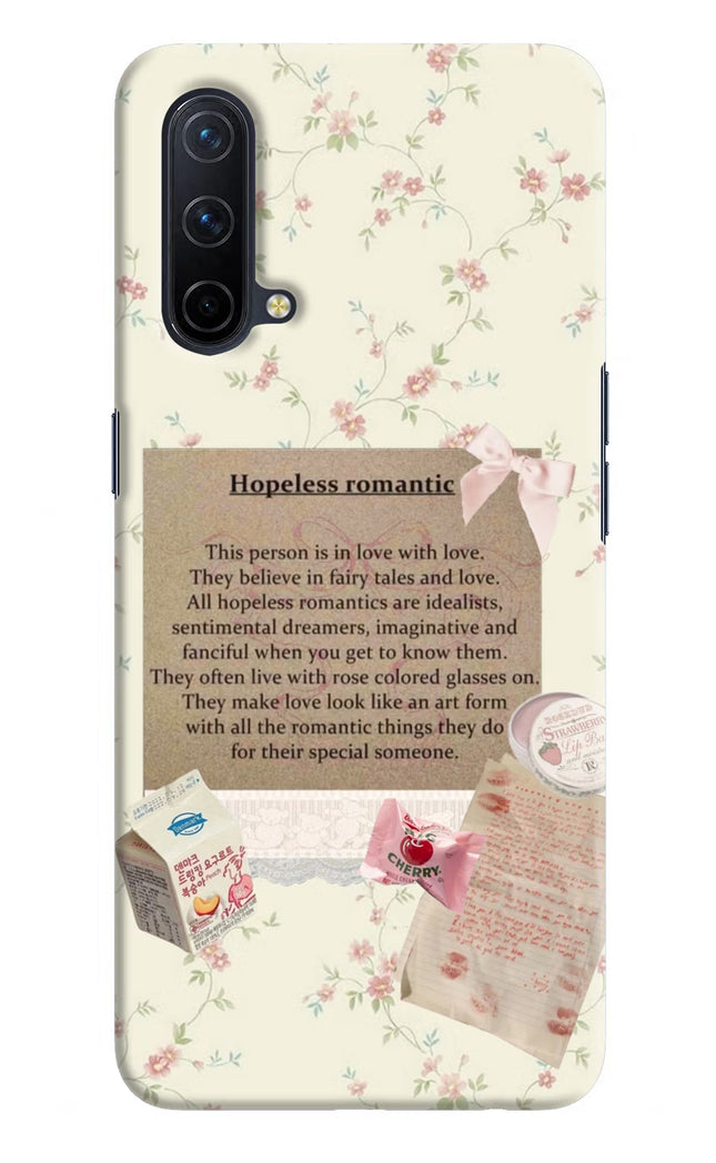 Hopeless Romantic Oneplus Nord CE 5G Hard Case Back Cover by Casekaro