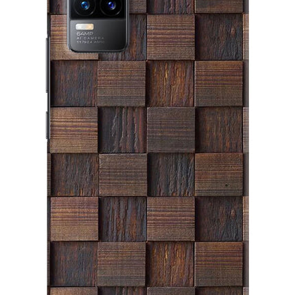 Wooden Cube Design Vivo Y73/V21E 4G Hard Case Back Cover by Casekaro