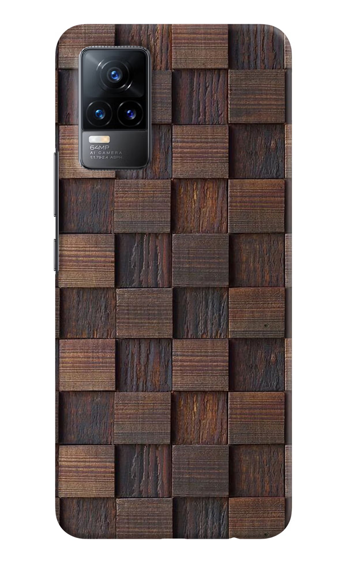 Wooden Cube Design Vivo Y73/V21E 4G Hard Case Back Cover by Casekaro