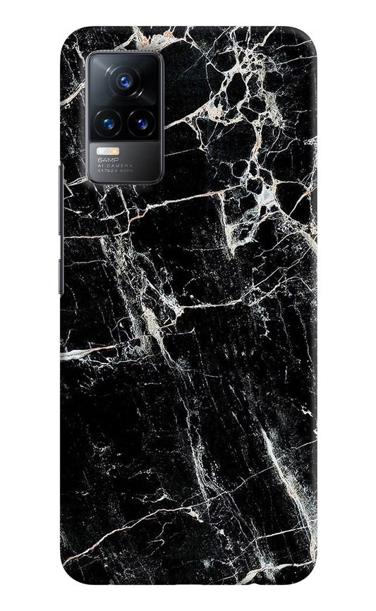 Black Marble Texture Vivo Y73/V21E 4G Hard Case Back Cover by Casekaro