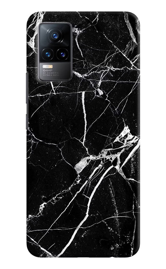 Black Marble Pattern Vivo Y73/V21E 4G Hard Case Back Cover by Casekaro
