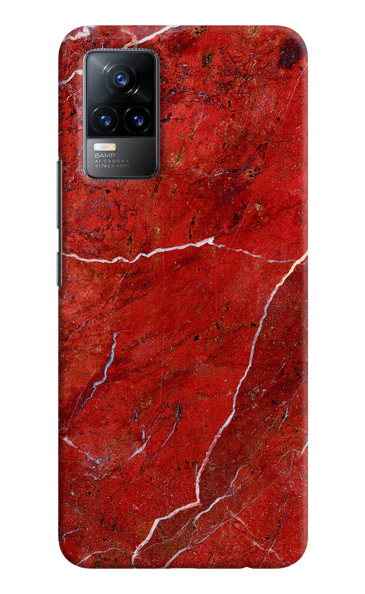 Red Marble Design Vivo Y73/V21E 4G Hard Case Back Cover by Casekaro