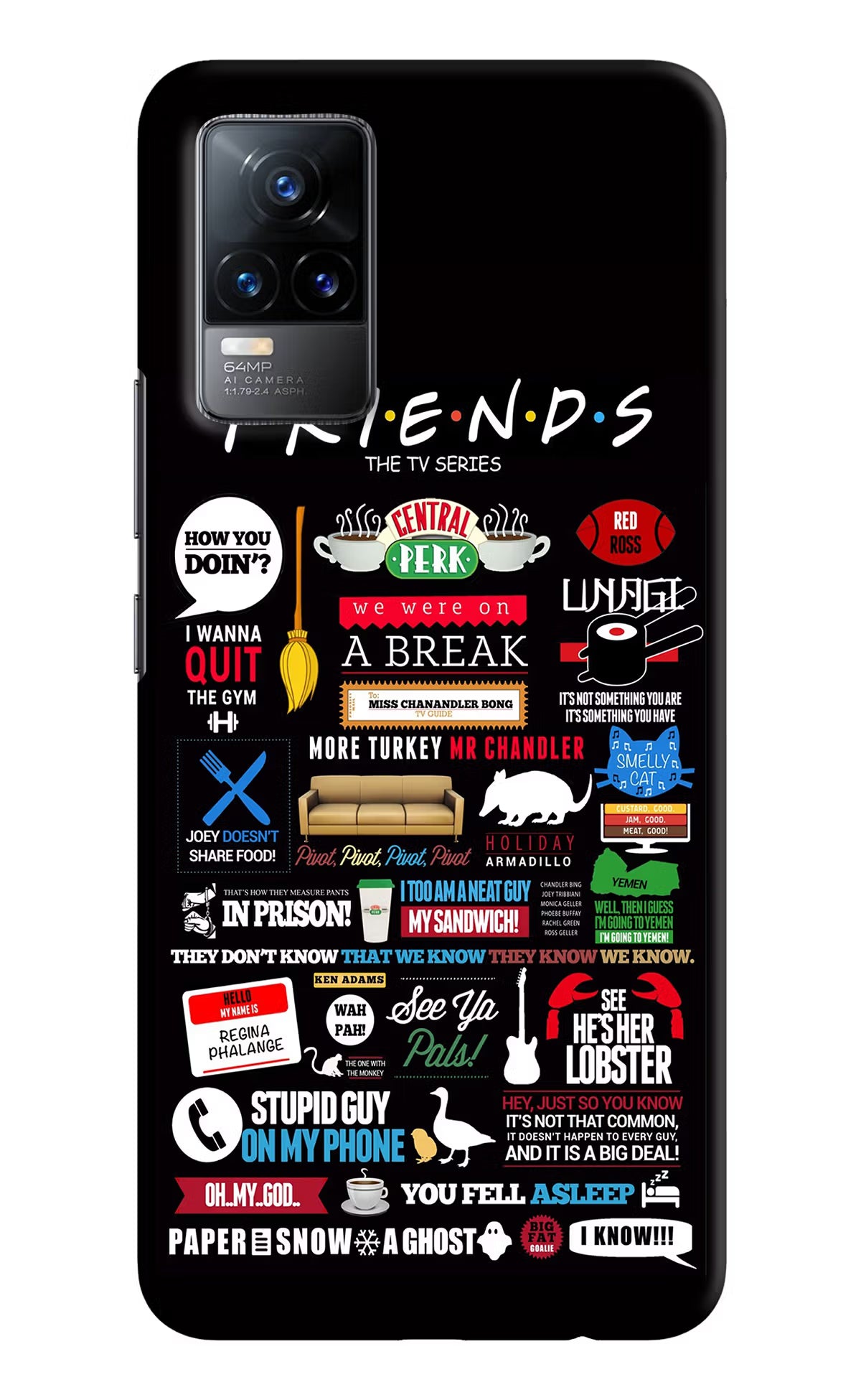 FRIENDS Vivo Y73/V21E 4G Hard Case Back Cover by Casekaro