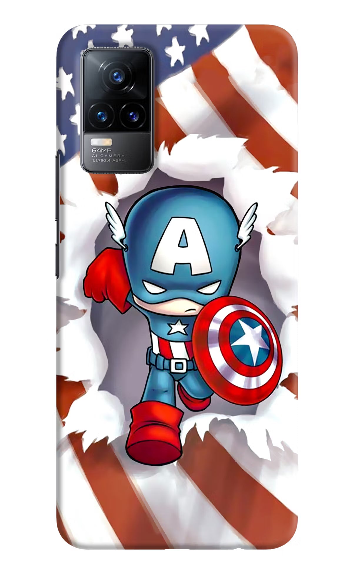 Captain America Vivo Y73/V21E 4G Hard Case Back Cover by Casekaro