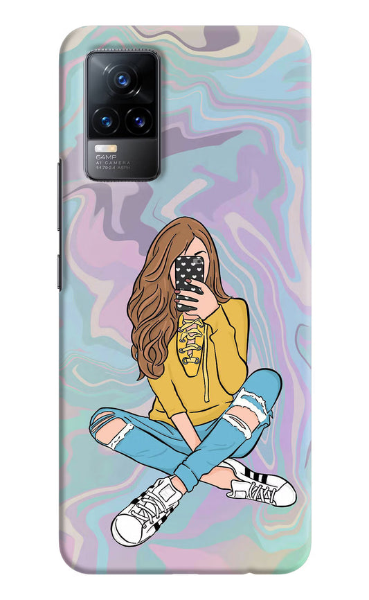 Selfie Girl Vivo Y73/V21E 4G Hard Case Back Cover by Casekaro