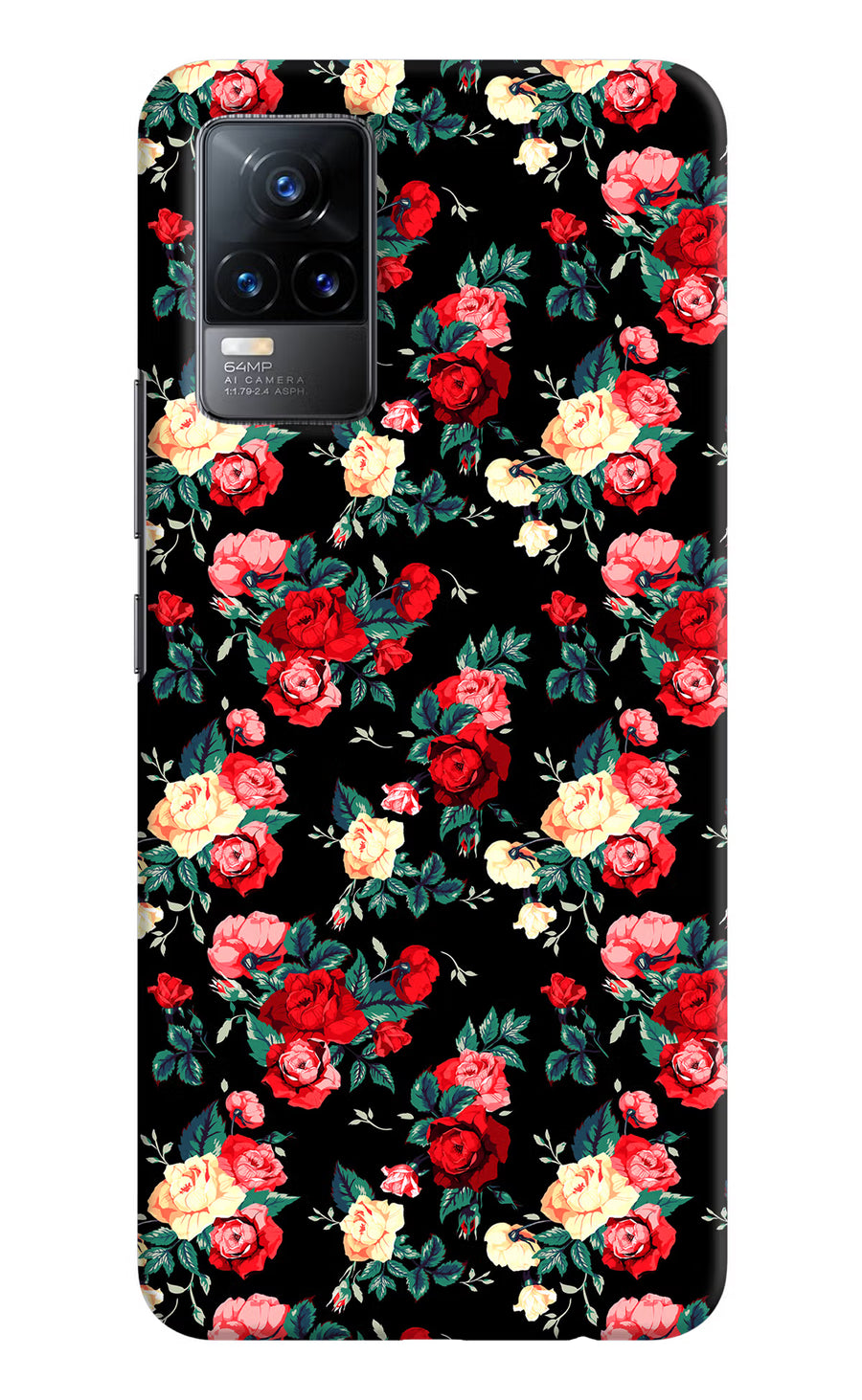 Rose Pattern Vivo Y73/V21E 4G Back Cover, Hard case