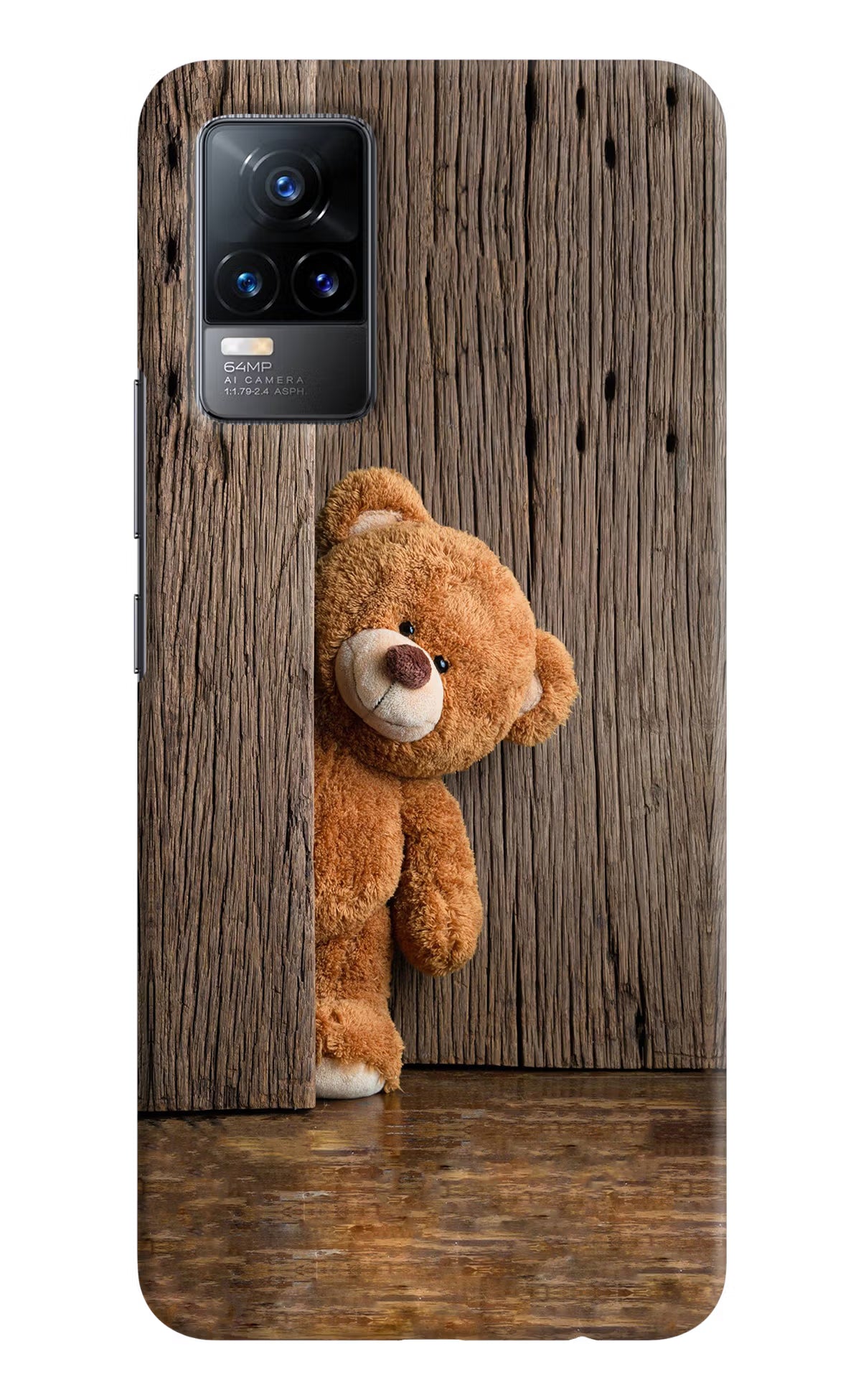 Teddy Wooden Vivo Y73/V21E 4G Hard Case Back Cover by Casekaro
