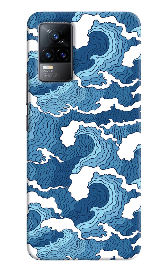 Blue Waves Vivo Y73/V21E 4G Hard Case Back Cover by Casekaro